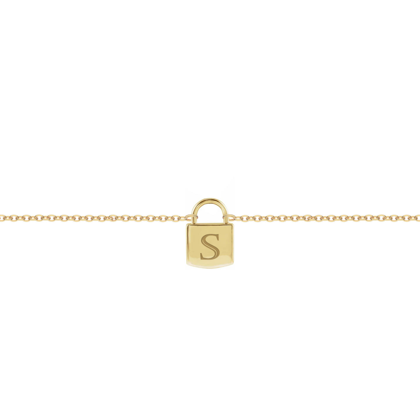 Bracciale con lucchetto tridimensionale personalizzato in argento placcato in oro giallo 18Kt