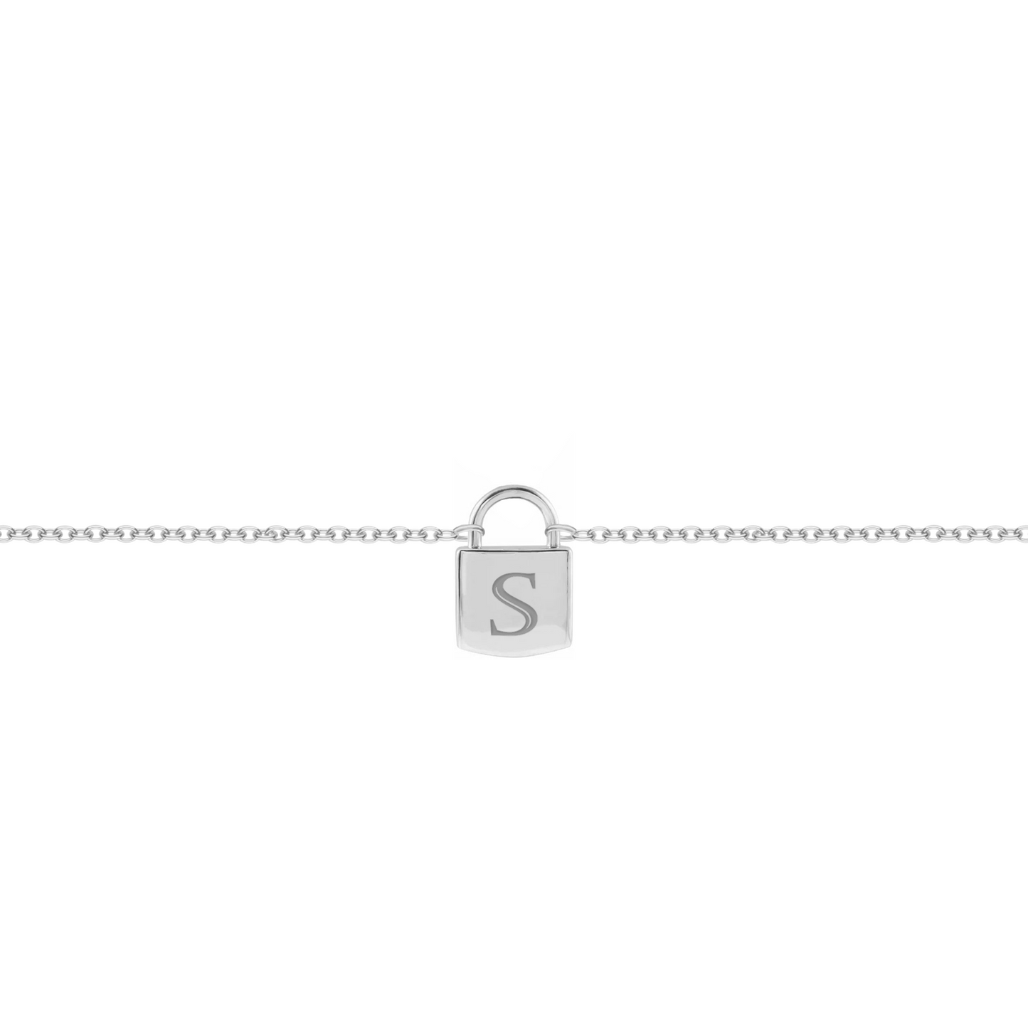 Bracciale con lucchetto tridimensionale personalizzato in argento 925‰