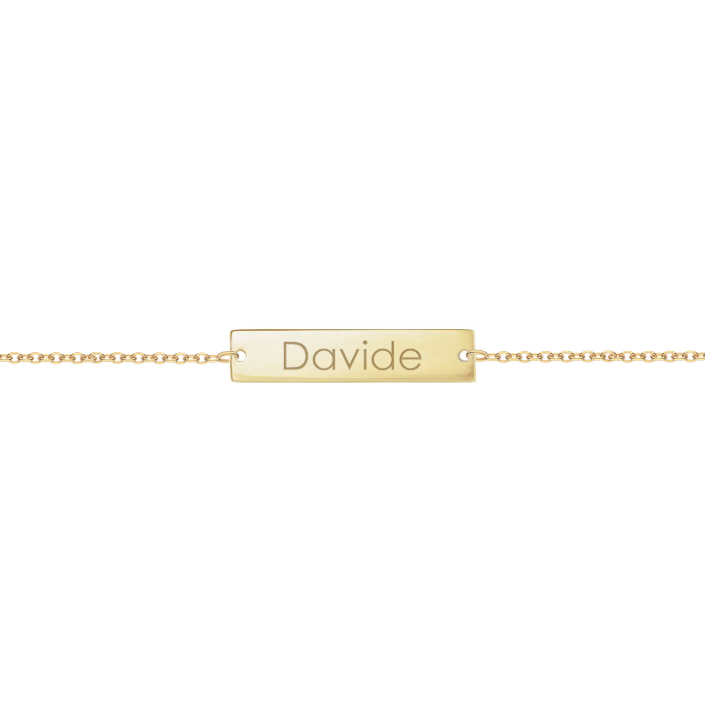 Bracciale con piastrina personalizzata in argento placcato in oro giallo 18Kt