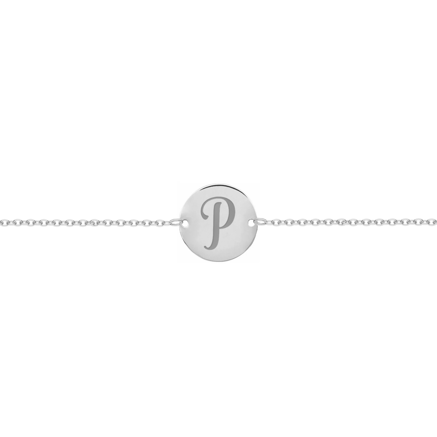 Bracciale con piastrina rotonda personalizzata in argento 925‰