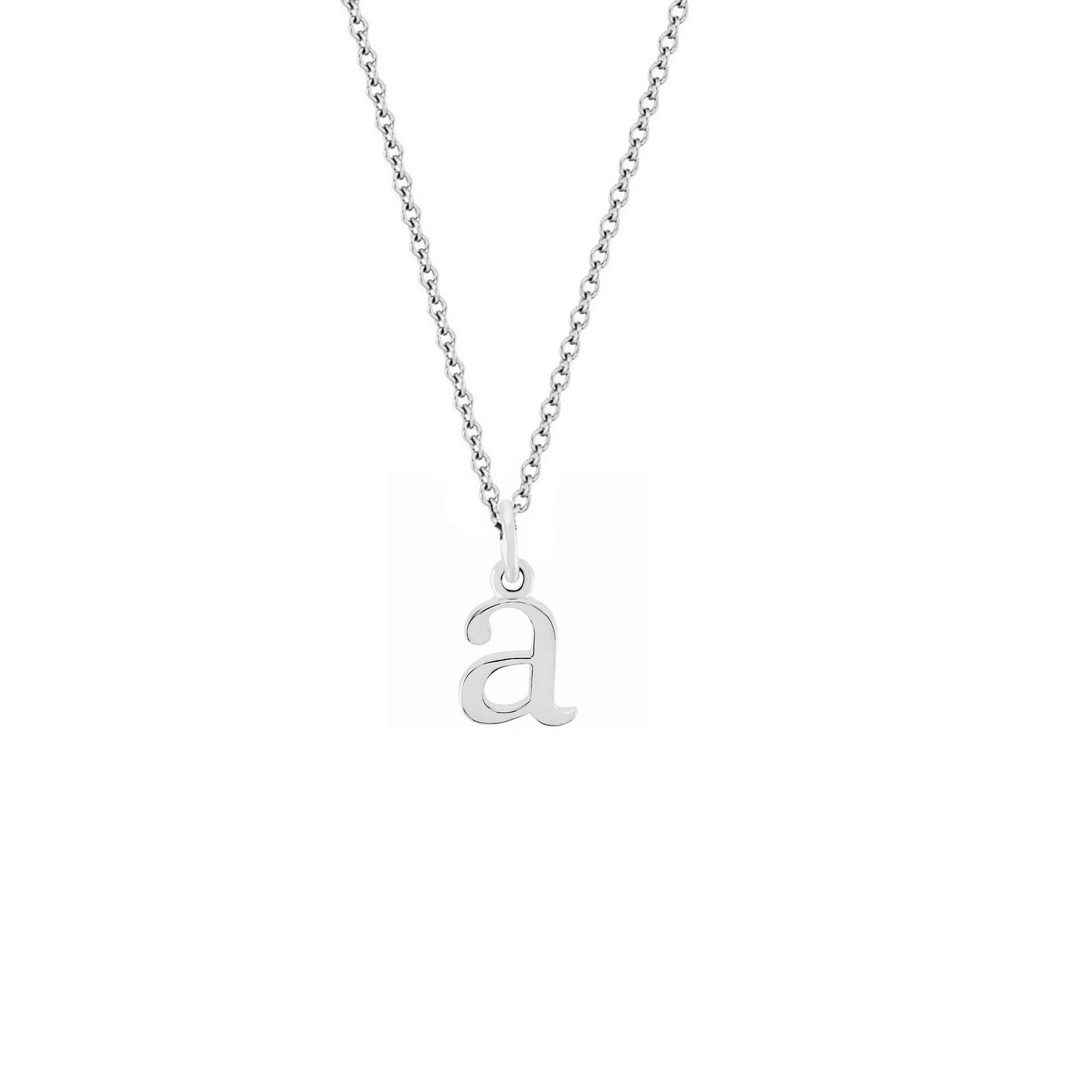 Collana con ciondolo iniziale A stampatello in argento 925‰
