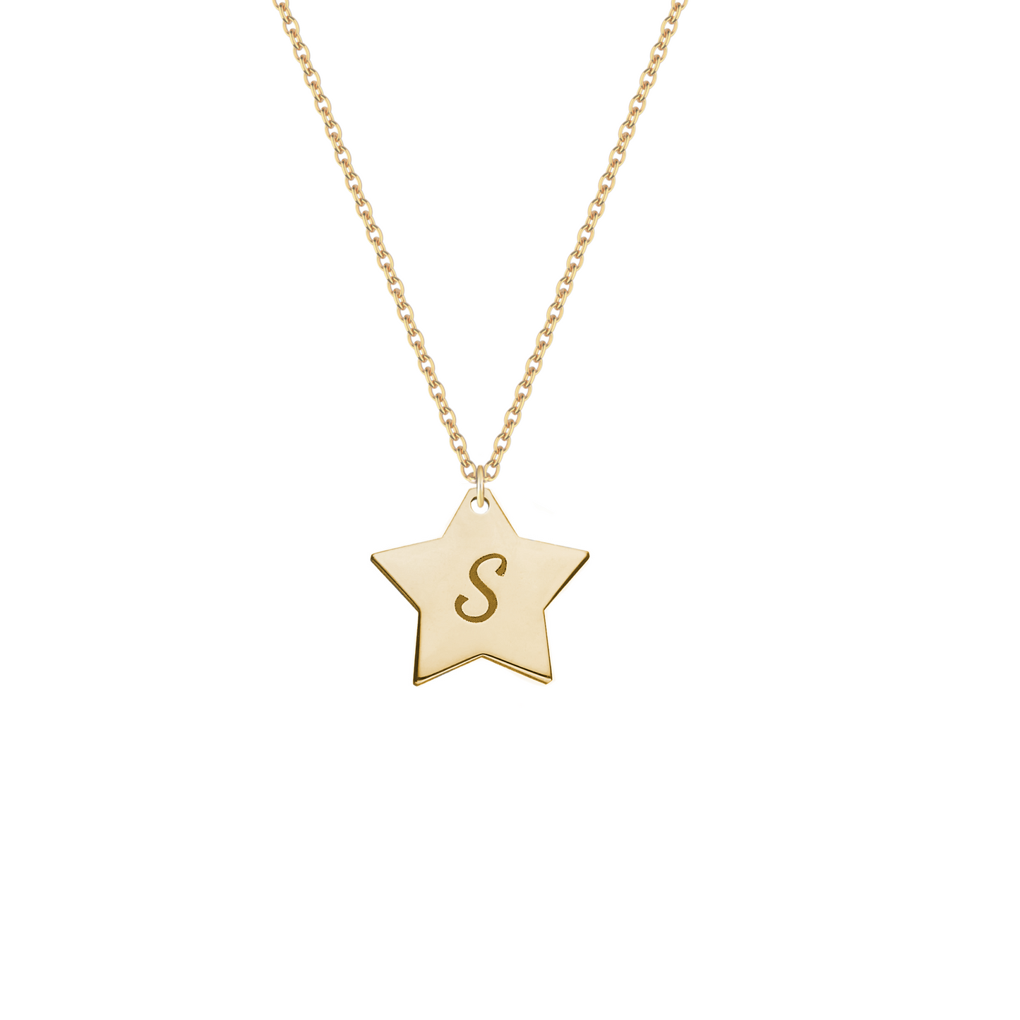 Collana con ciondolo stella personalizzata in argento placcato in oro giallo 18Kt