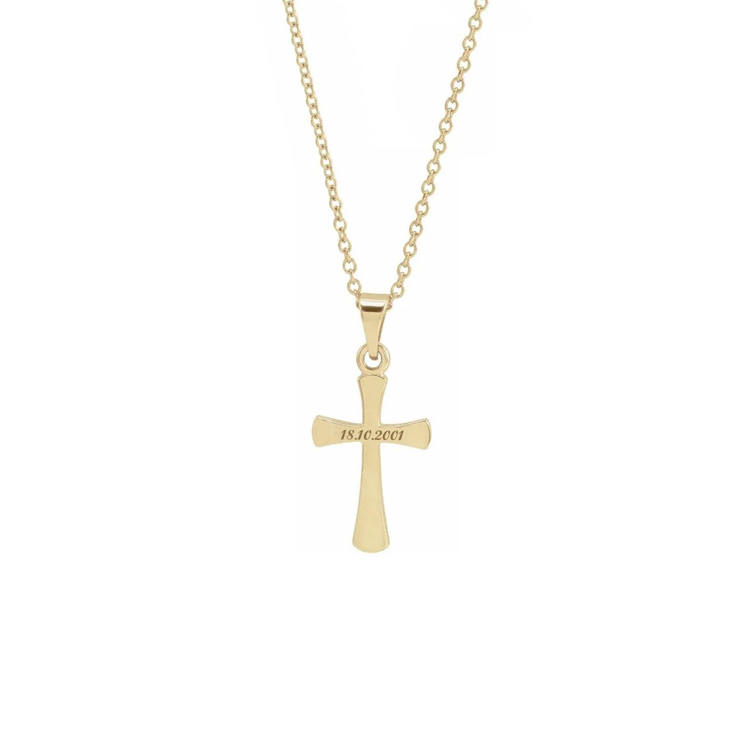 Collana con croce personalizzata in argento placcato in oro giallo 18Kt