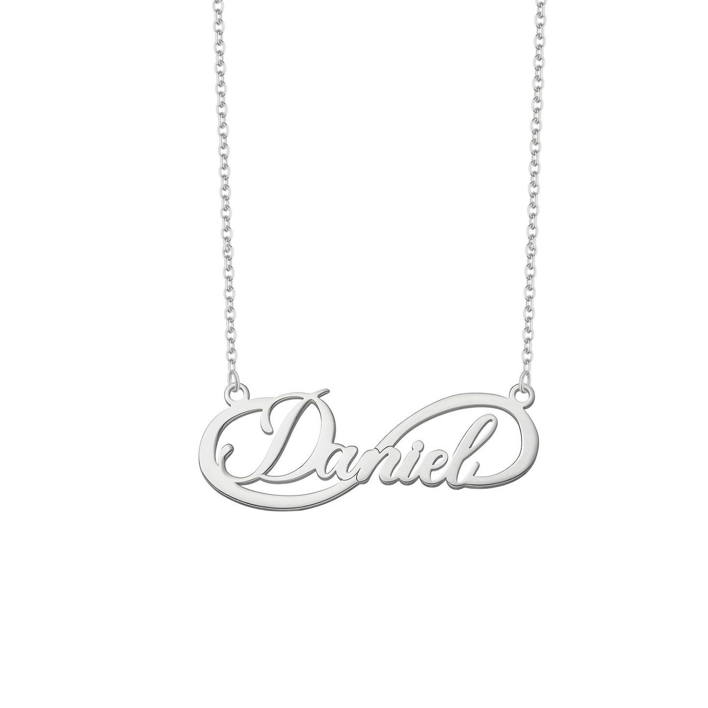 Collana con infinito e un nome in argento personalizzata
