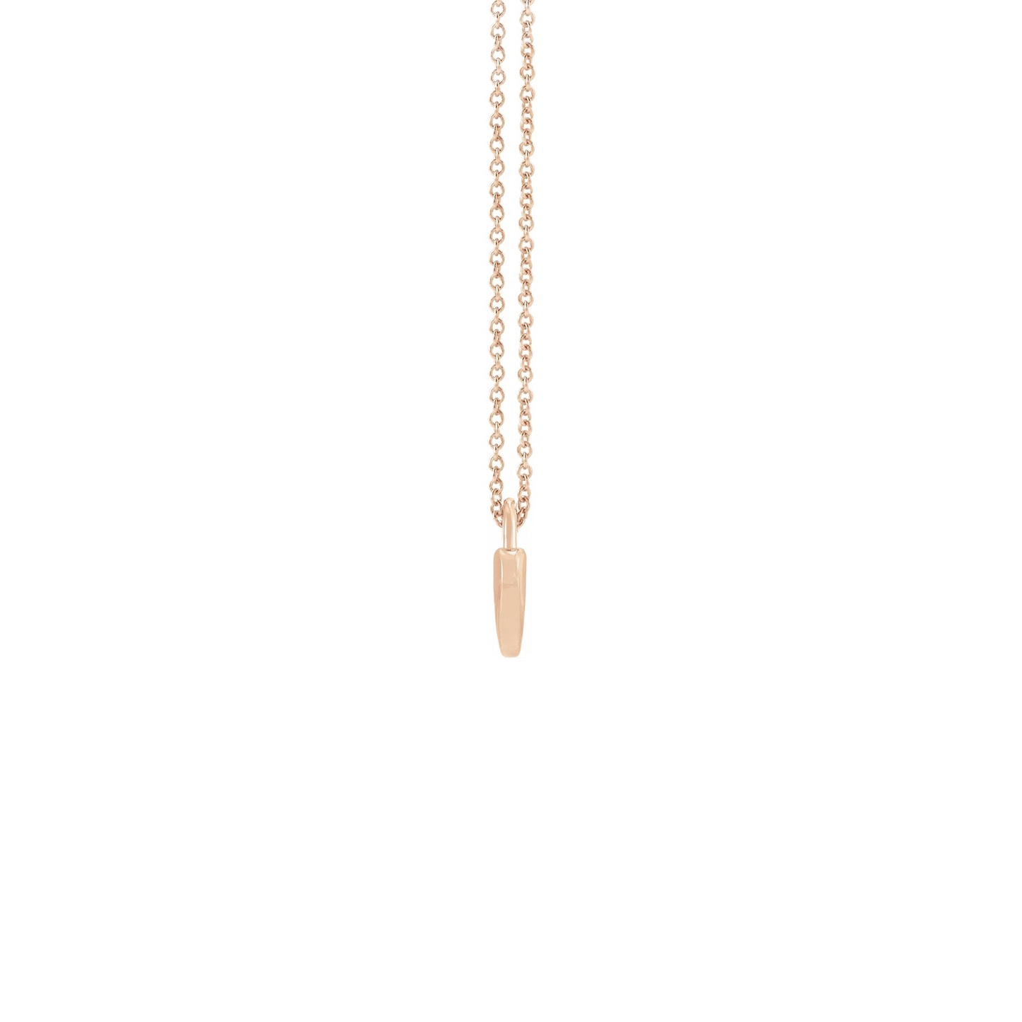 Collana personalizzata con ciondolo tridimensionale lucchetto cuore in argento placcato in oro rosa 18Kt vista laterale