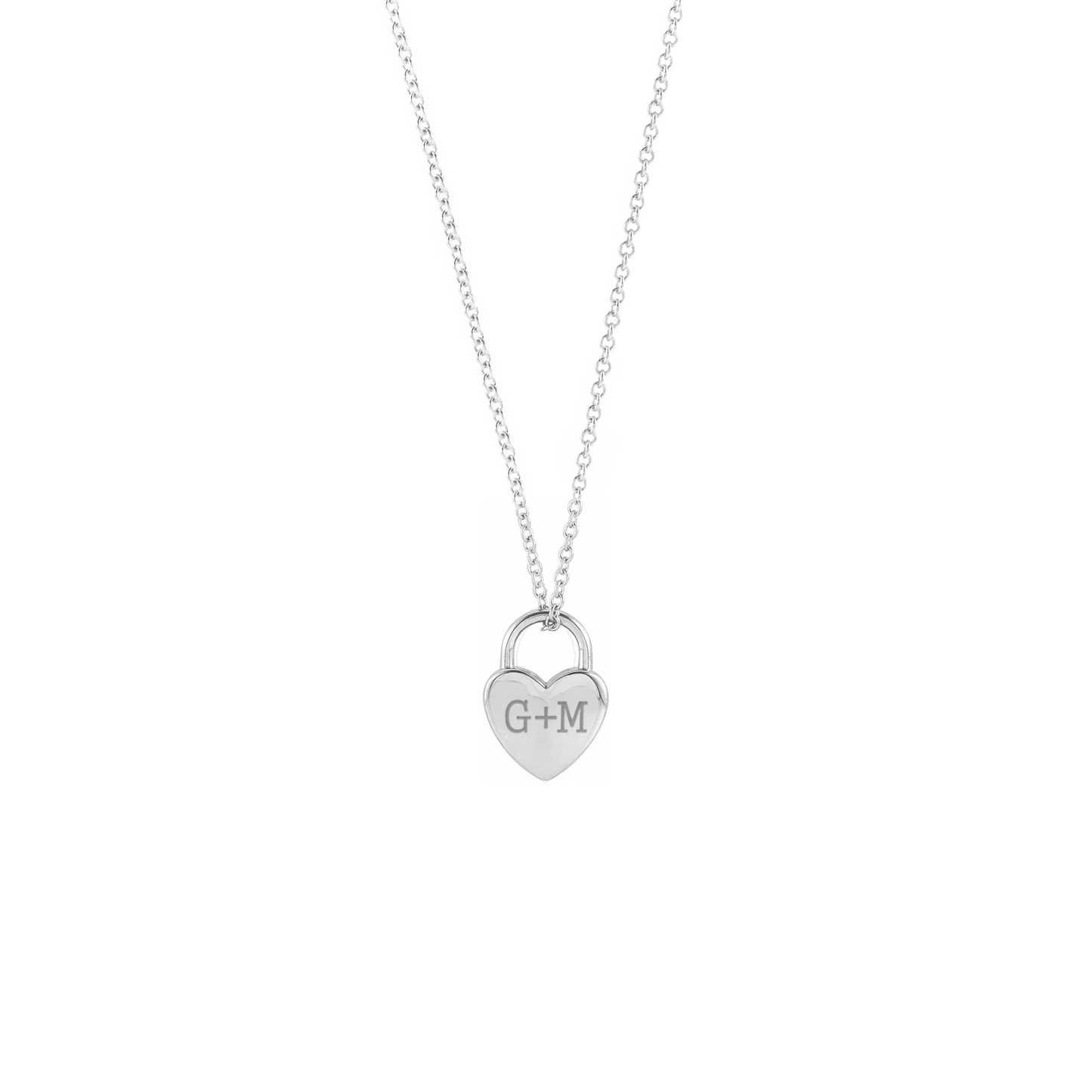 Collana personalizzata con ciondolo tridimensionale lucchetto cuore in argento