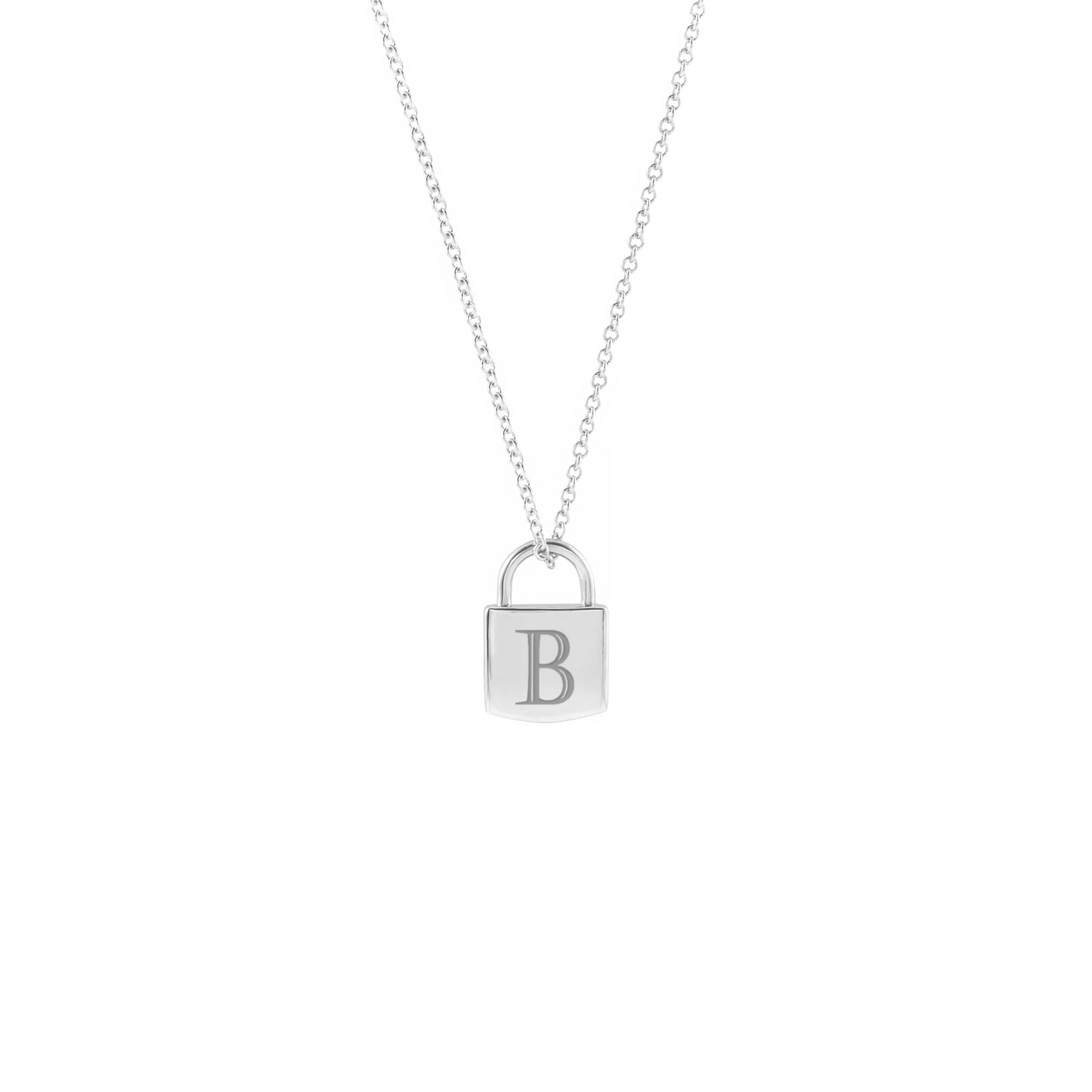Collana personalizzata con ciondolo tridimensionale lucchetto in argento