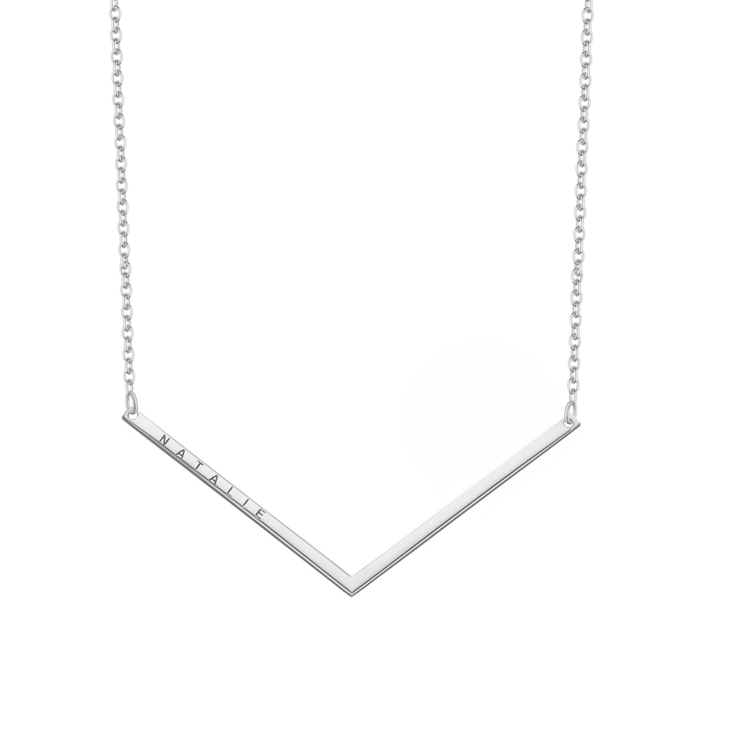 Collana a forma di "V" personalizzabile in argento 925‰