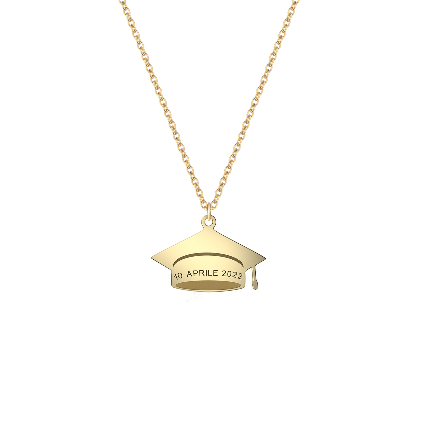 Collana con tocco personalizzato in argento placcato in oro giallo 18Kt