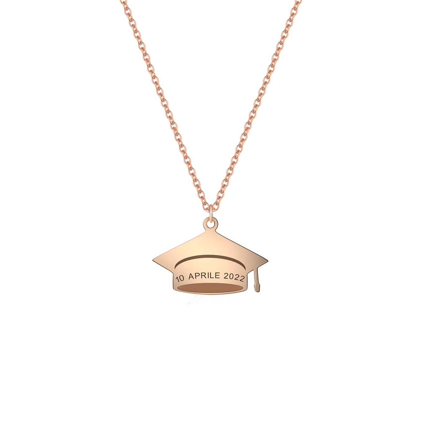 Collana con tocco personalizzato in argento placcato in oro rosa 18Kt