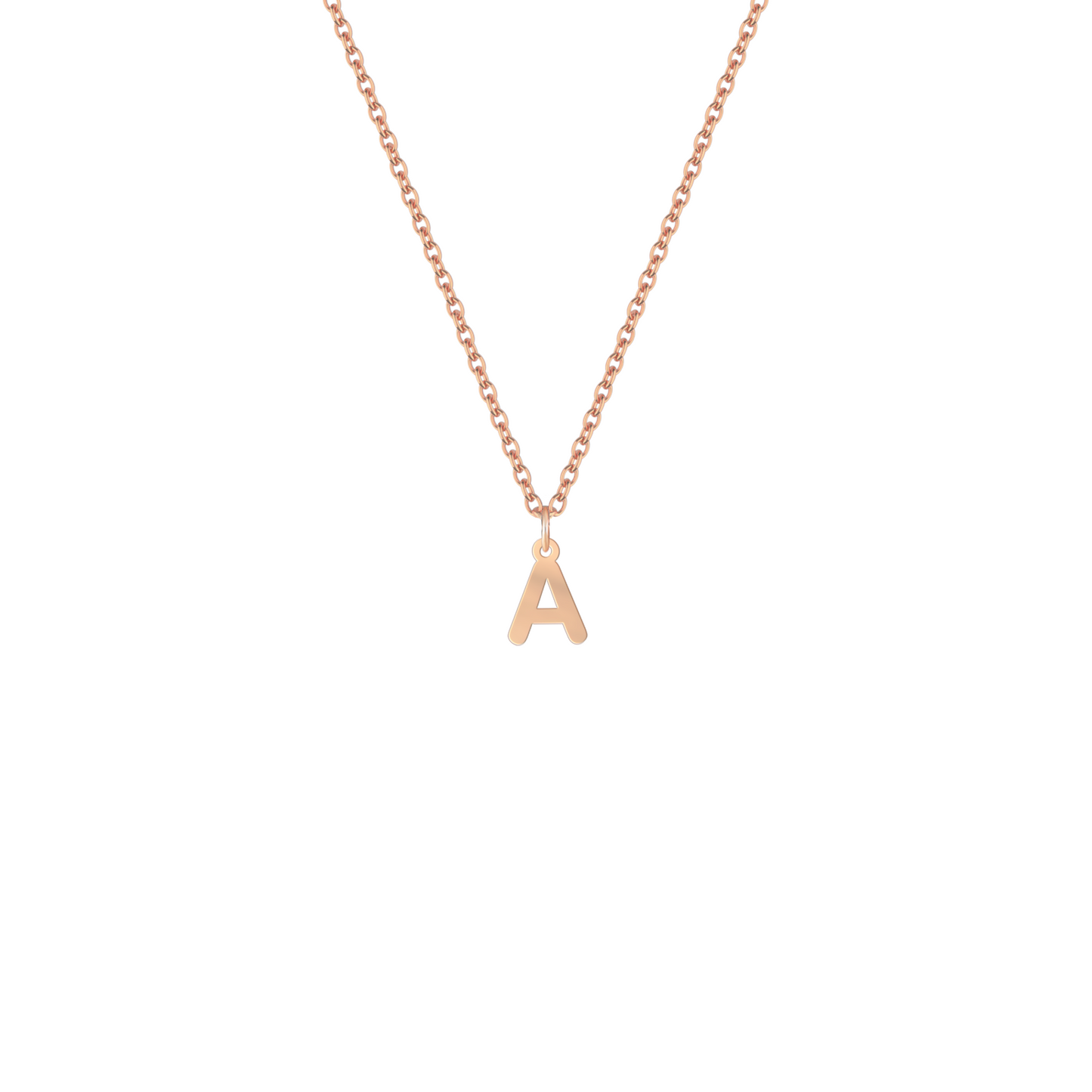 Collana con una lettera componibile personalizzabile in argento placcata in oro rosa 18Kt