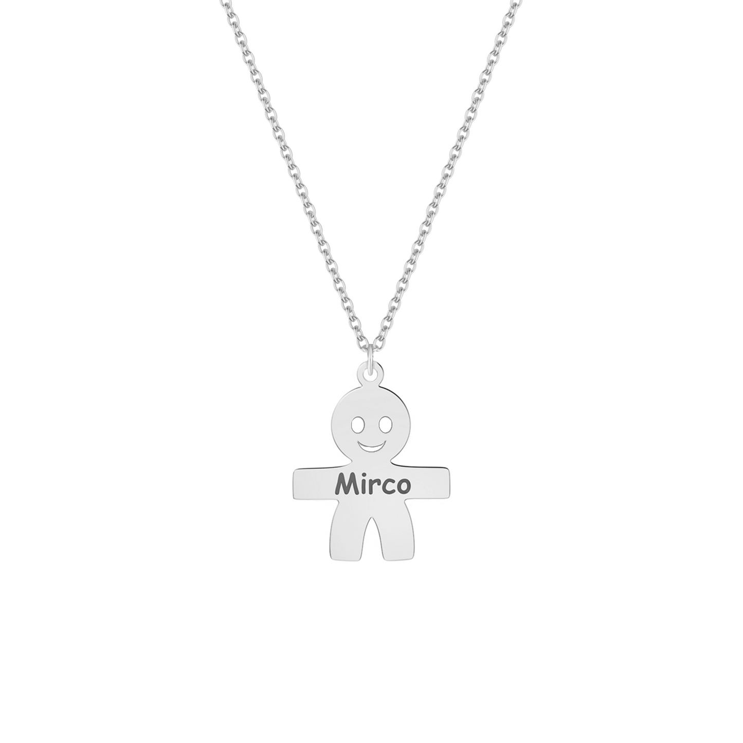 Collana con bimbo personalizzato in argento