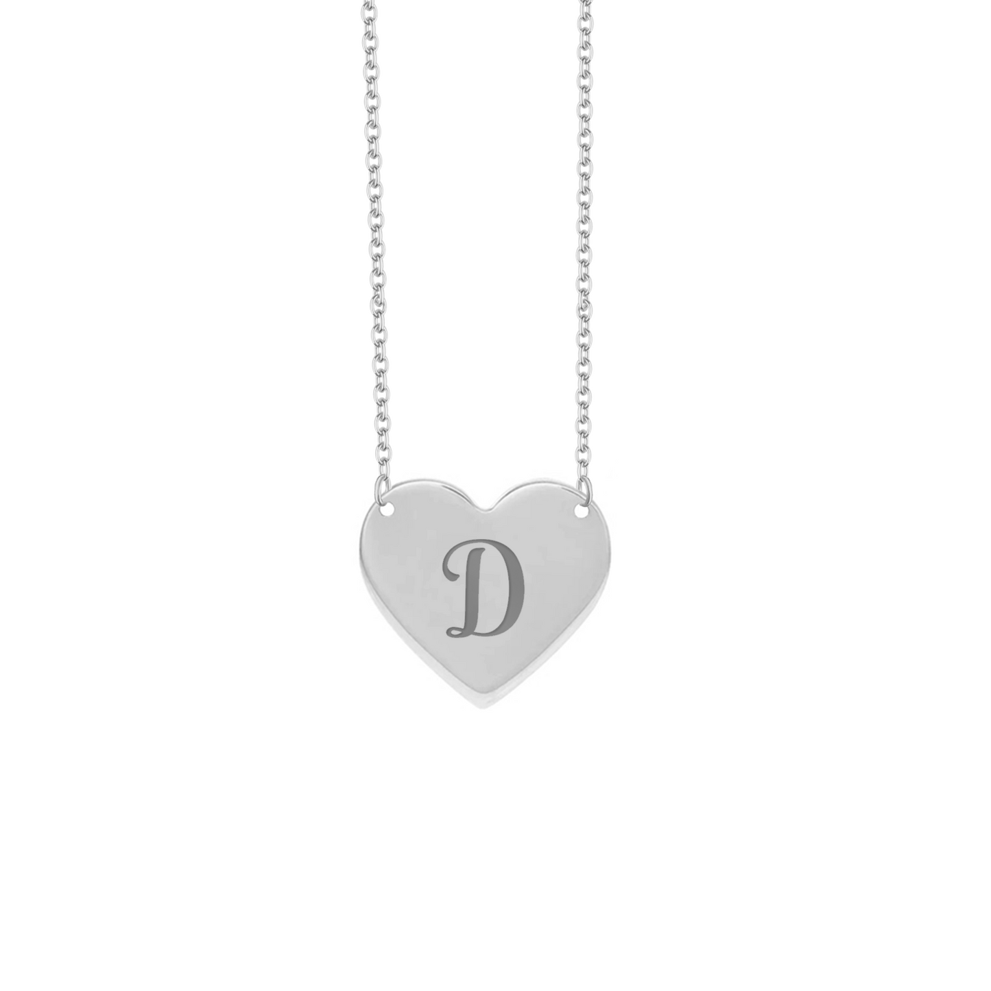 Collana con piastrina a forma di cuore grande personalizzato in argento 925‰