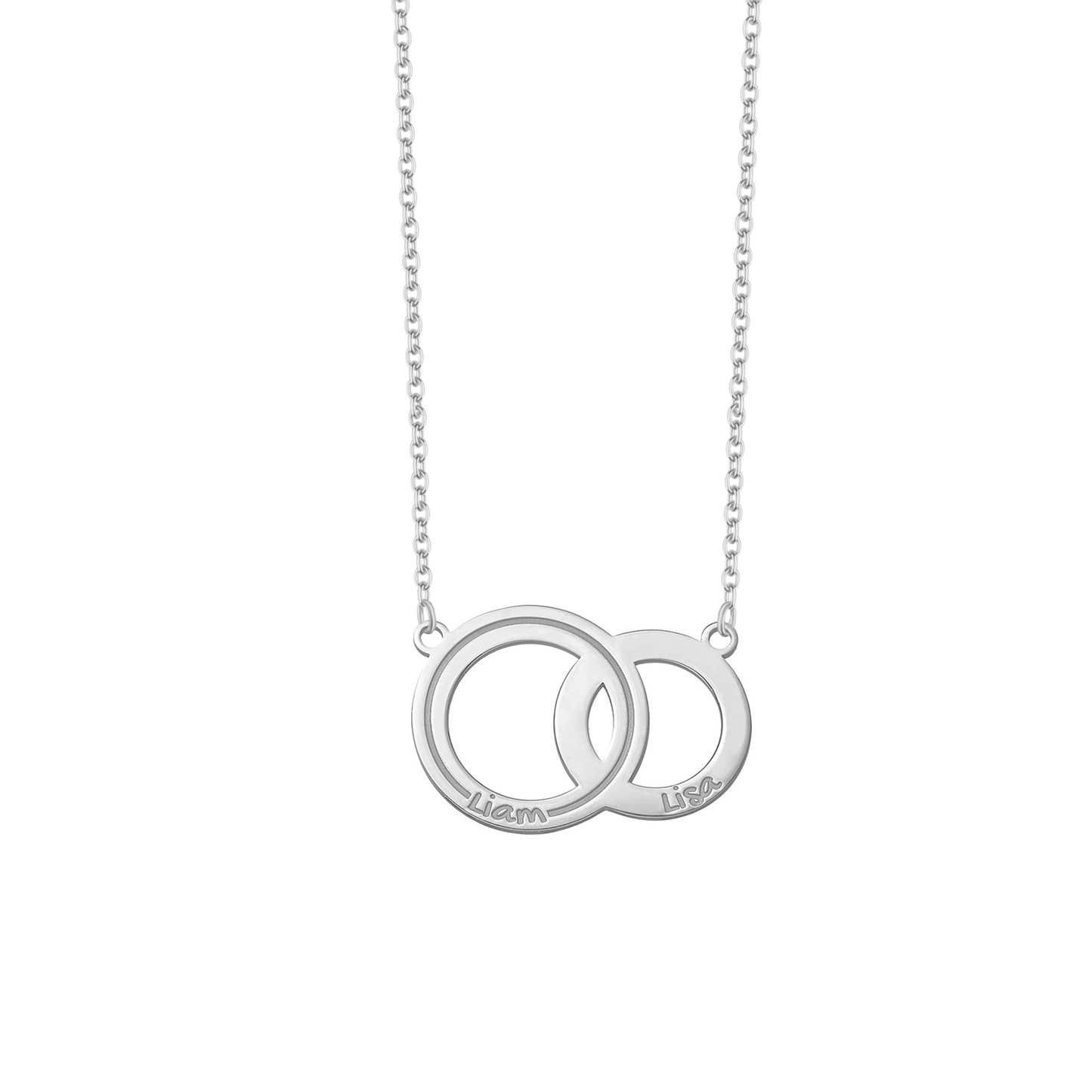 Collana con due cerchi personalizzati in argento