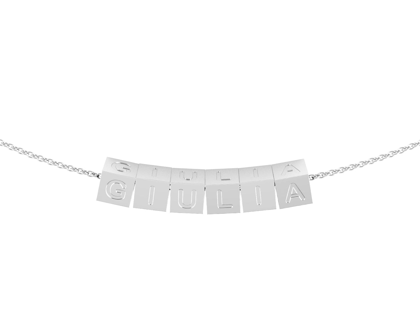 Collana con uno o più dadini personalizzabili in argento 925‰