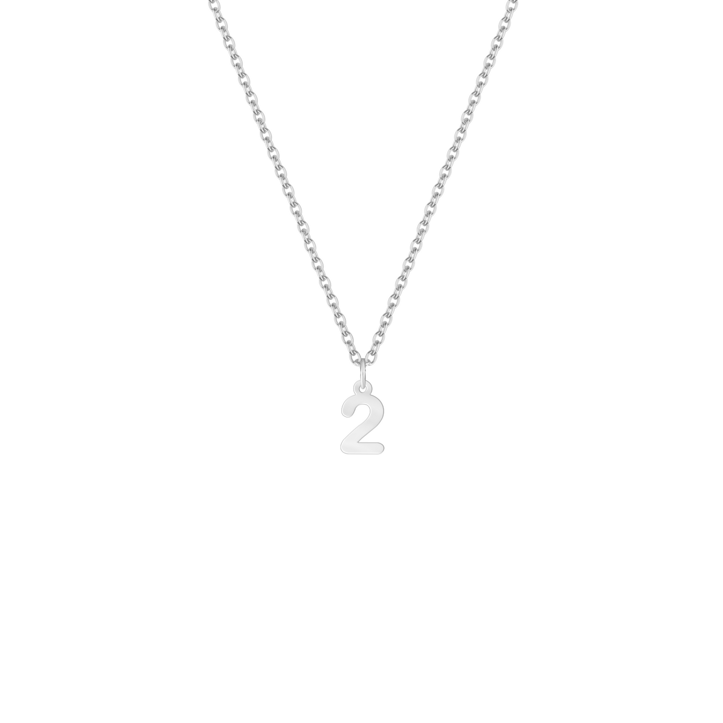 Collana con uno o più ciondoli numeri componibili numero 2 in argento