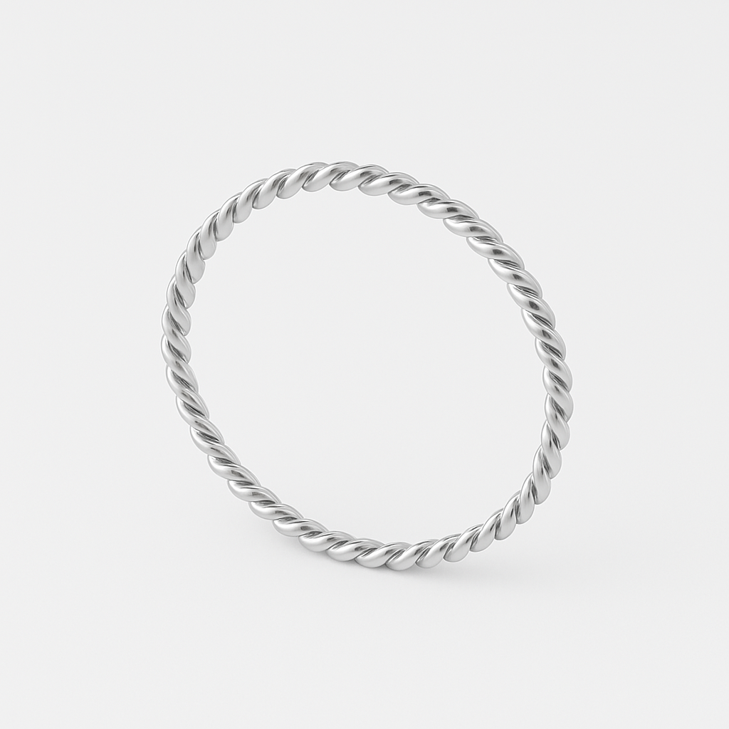 Fedina minimal intrecciata in oro bianco 18kt