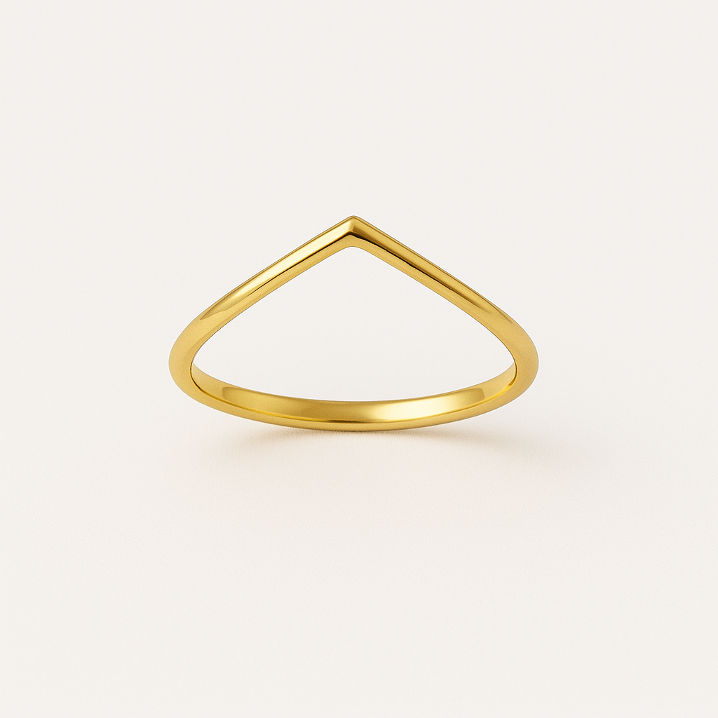 Anello minimal a punta in oro giallo 18kt