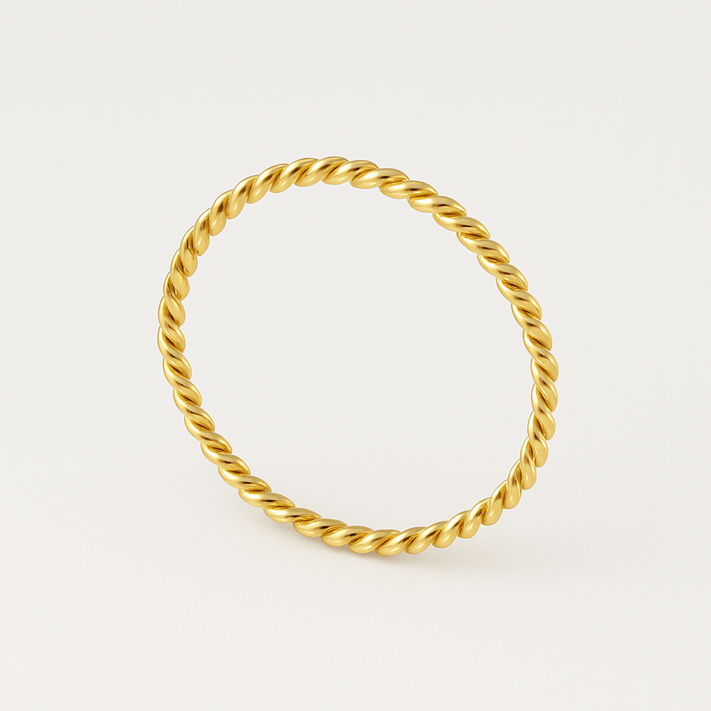 Fedina minimal intrecciata in oro giallo 18kt