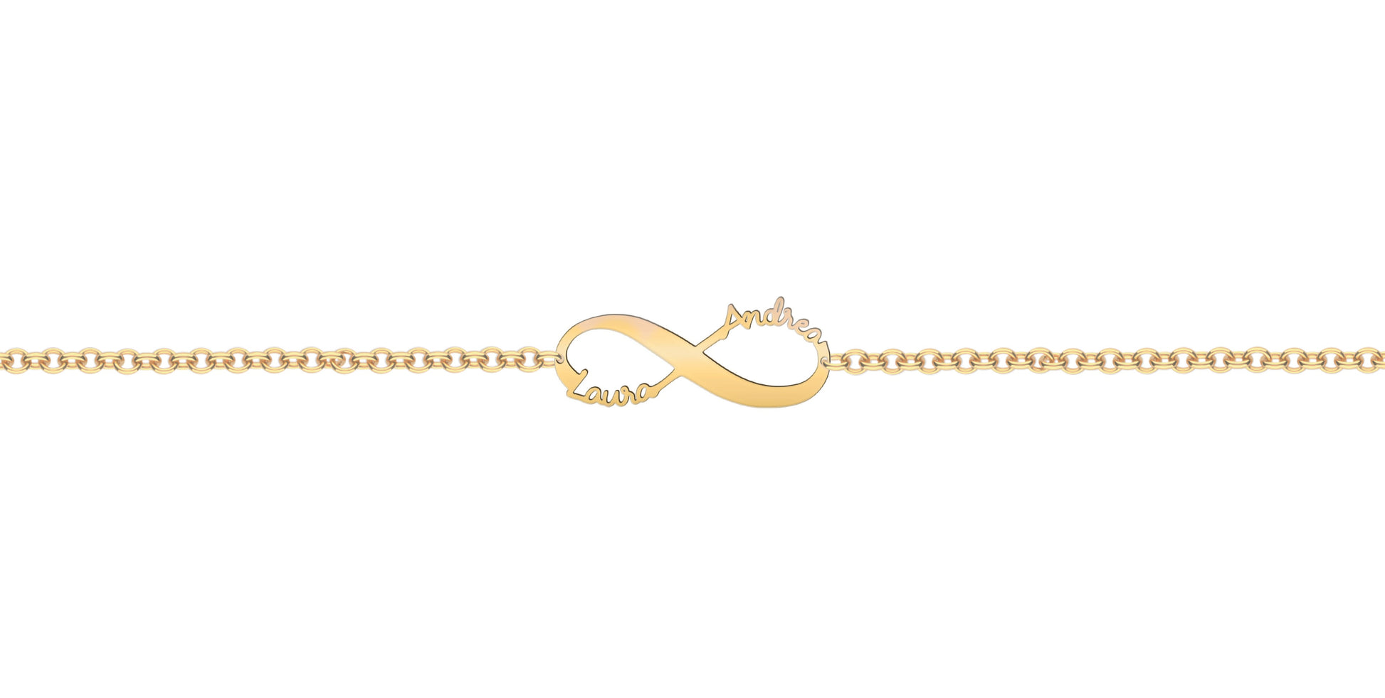 Bracciale con Infinito a due nomi personalizzabili in argento | B38-S