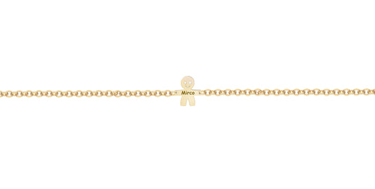 Bracciale con omino Famiglia personalizzabile con il nome e componibile in argento | B58-S