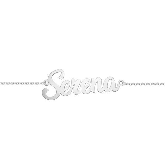 Bracciale con nome in font moderno personalizzato in argento 925‰