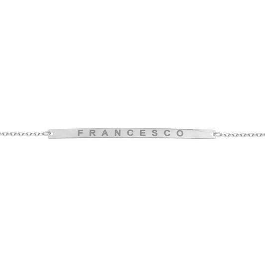 Bracciale con piastrina sottile personalizzata in argento 925‰