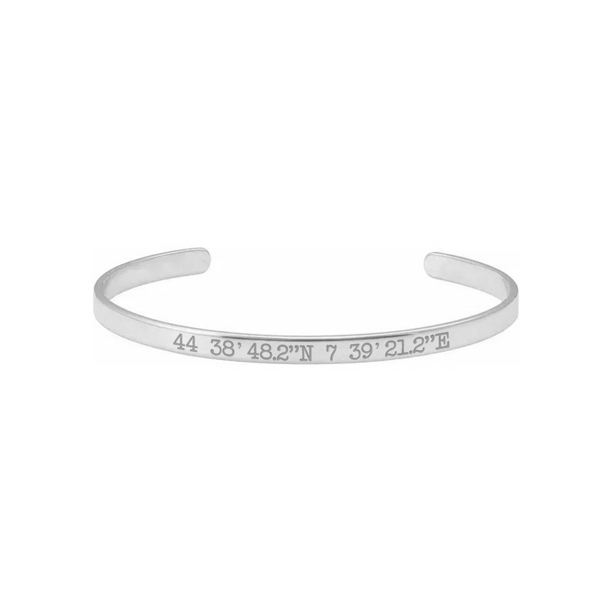 Bracciale rigido per coordinate personalizzabile in argento 925‰