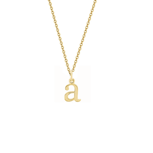 Collana con ciondolo iniziale A stampatello in argento placcata in oro giallo 18Kt