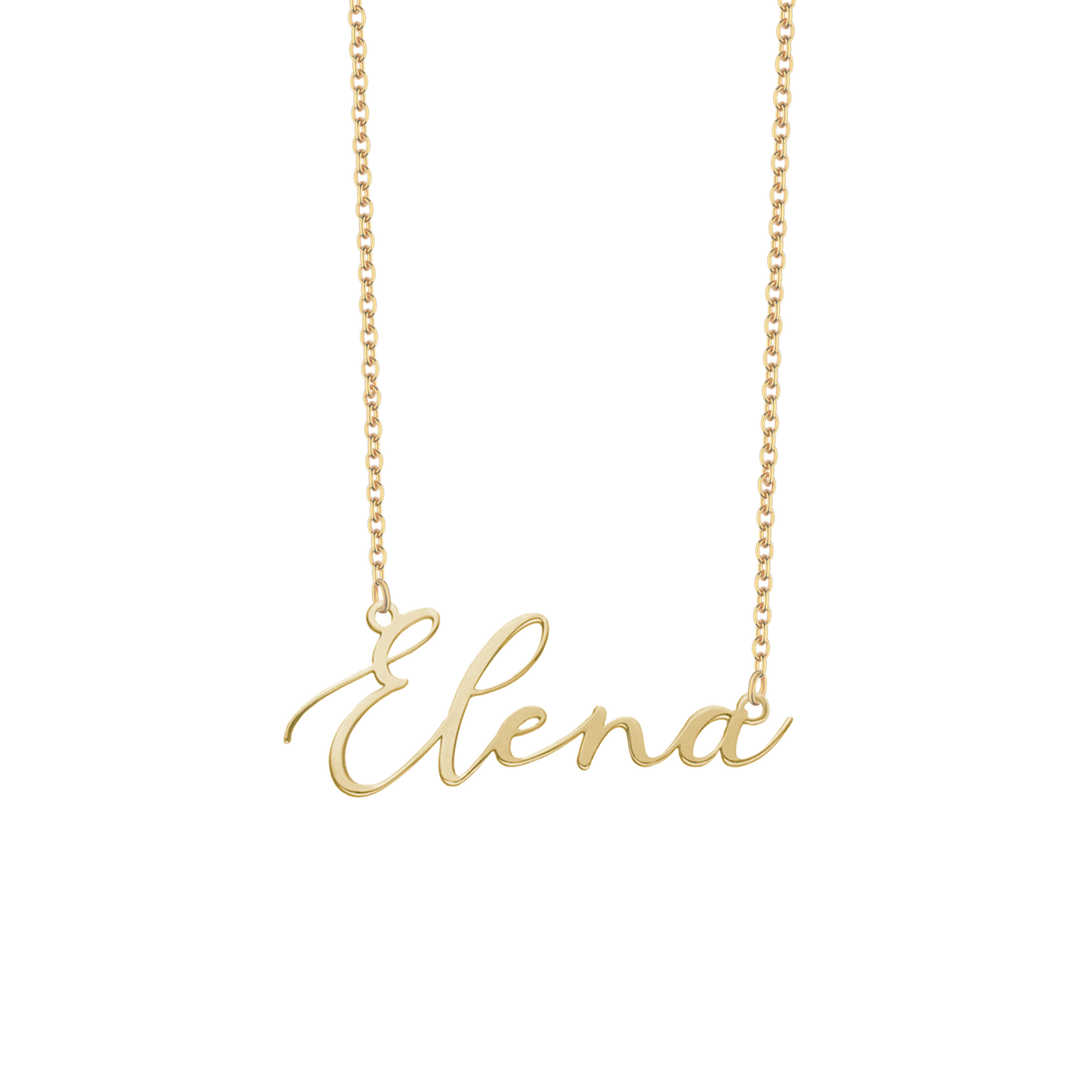 Collana con nome in font corsivo in argento placcato in oro giallo 18 Kt