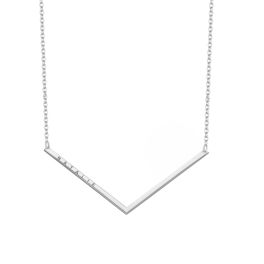 Collana a forma di "V" personalizzabile in argento 925‰