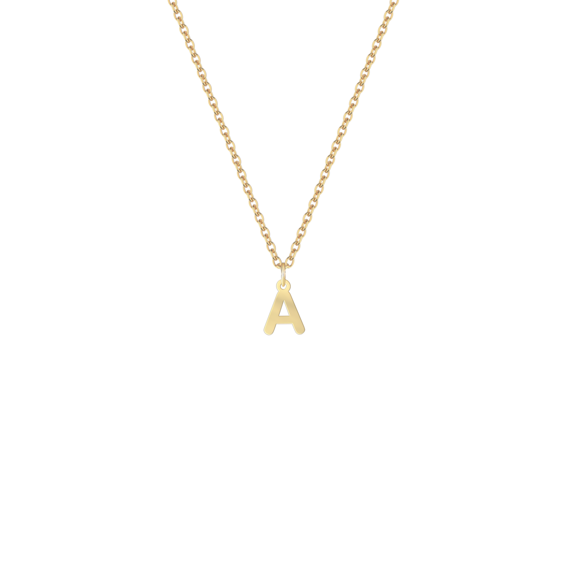 Collana con una lettera componibile personalizzabile in argento placcata in oro giallo 18Kt