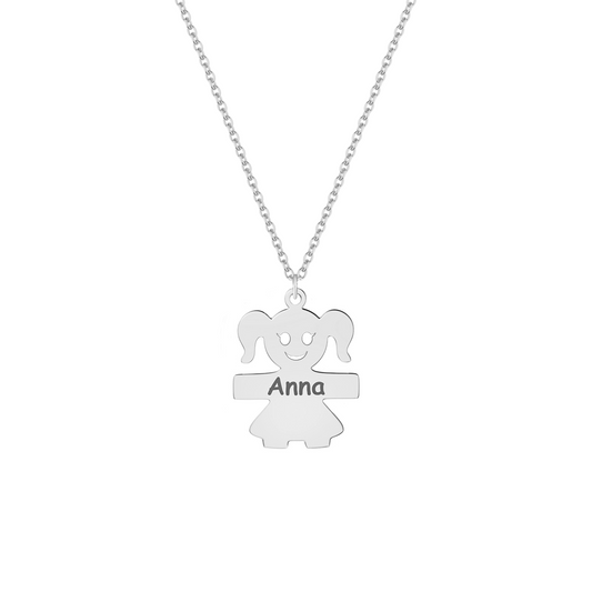 Collana con bimba personalizzata in argento