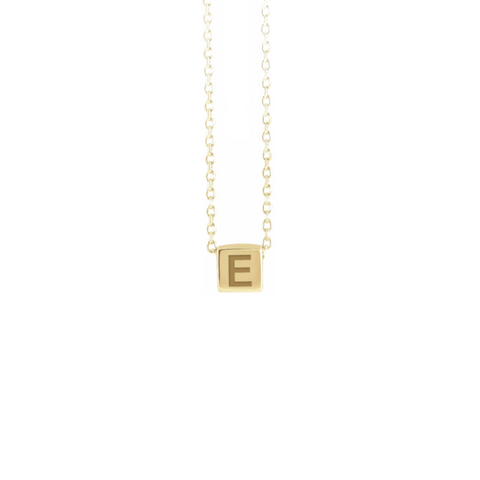 Collana con un dadino personalizzabile in argento placcato in oro giallo 18Kt