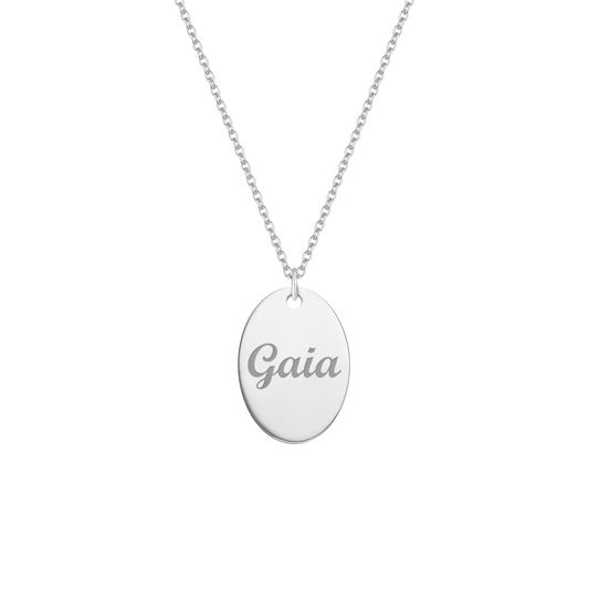 Collana con piastrina ovale personalizzata